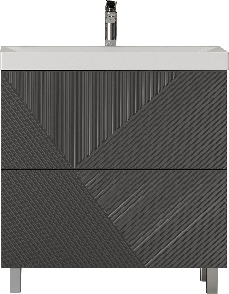 Тумба под раковину без столешницы Velvex Edge 80.2Y напольная, графит