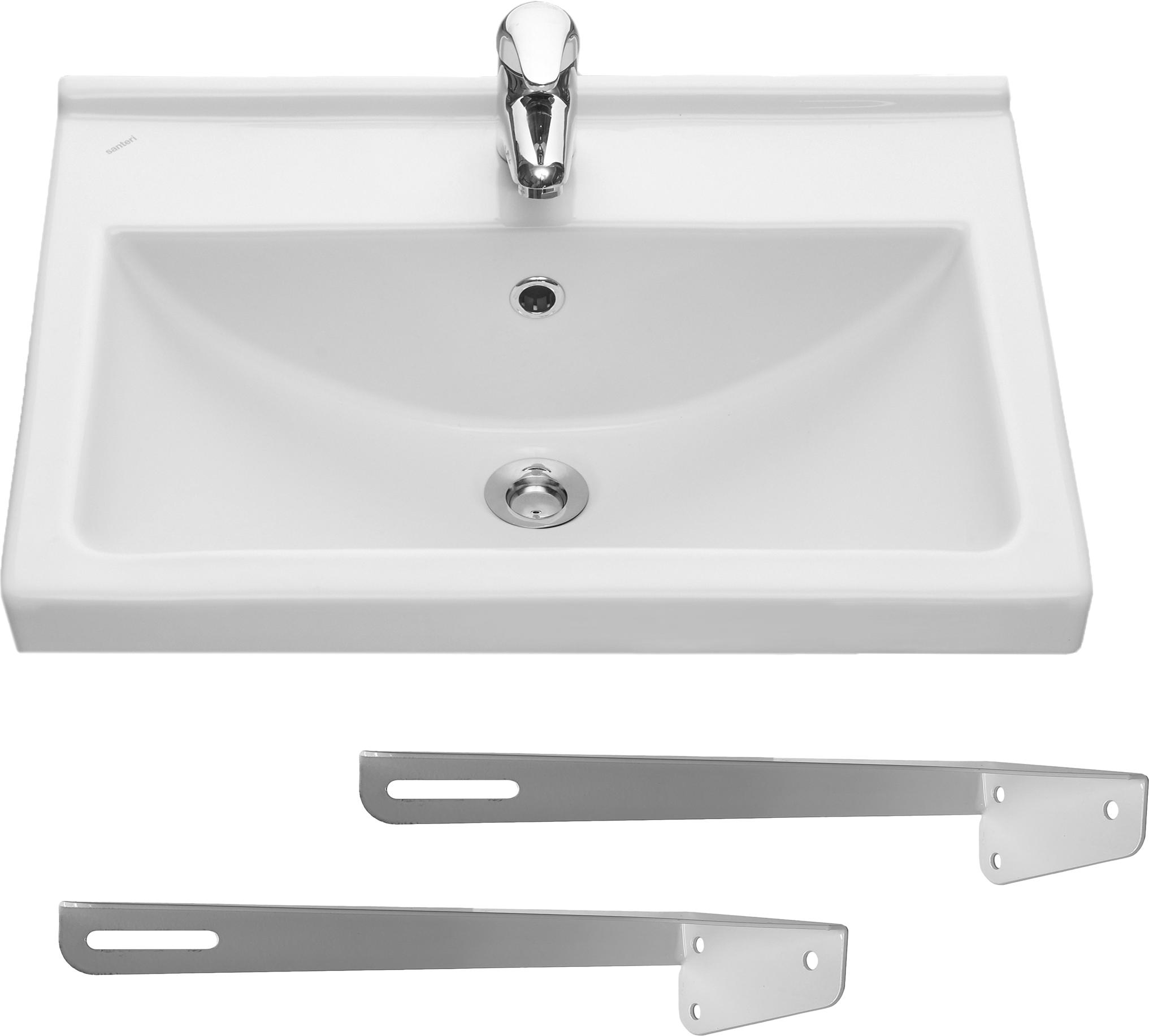 Раковина подвесная Santeri Визит 55 белая, прямоугольная