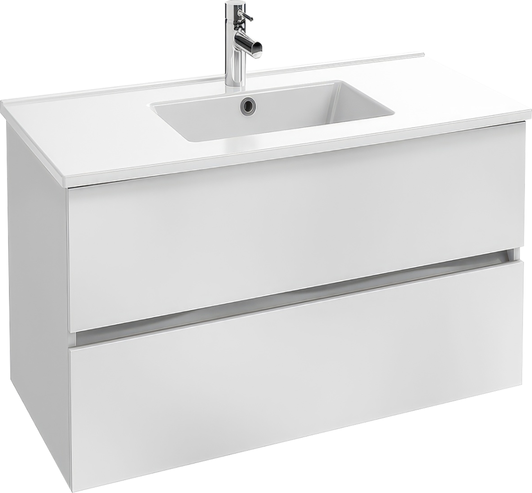 Тумба с раковиной Jacob Delafon Tolbiac 100 белый лак, раковина EXUA112