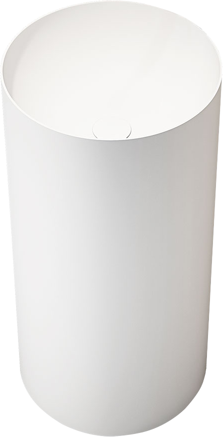 Раковина напольная Vincea VBS-6SP01MW 40 напольная матовая белая, круглая, моноблок, искусственный камень