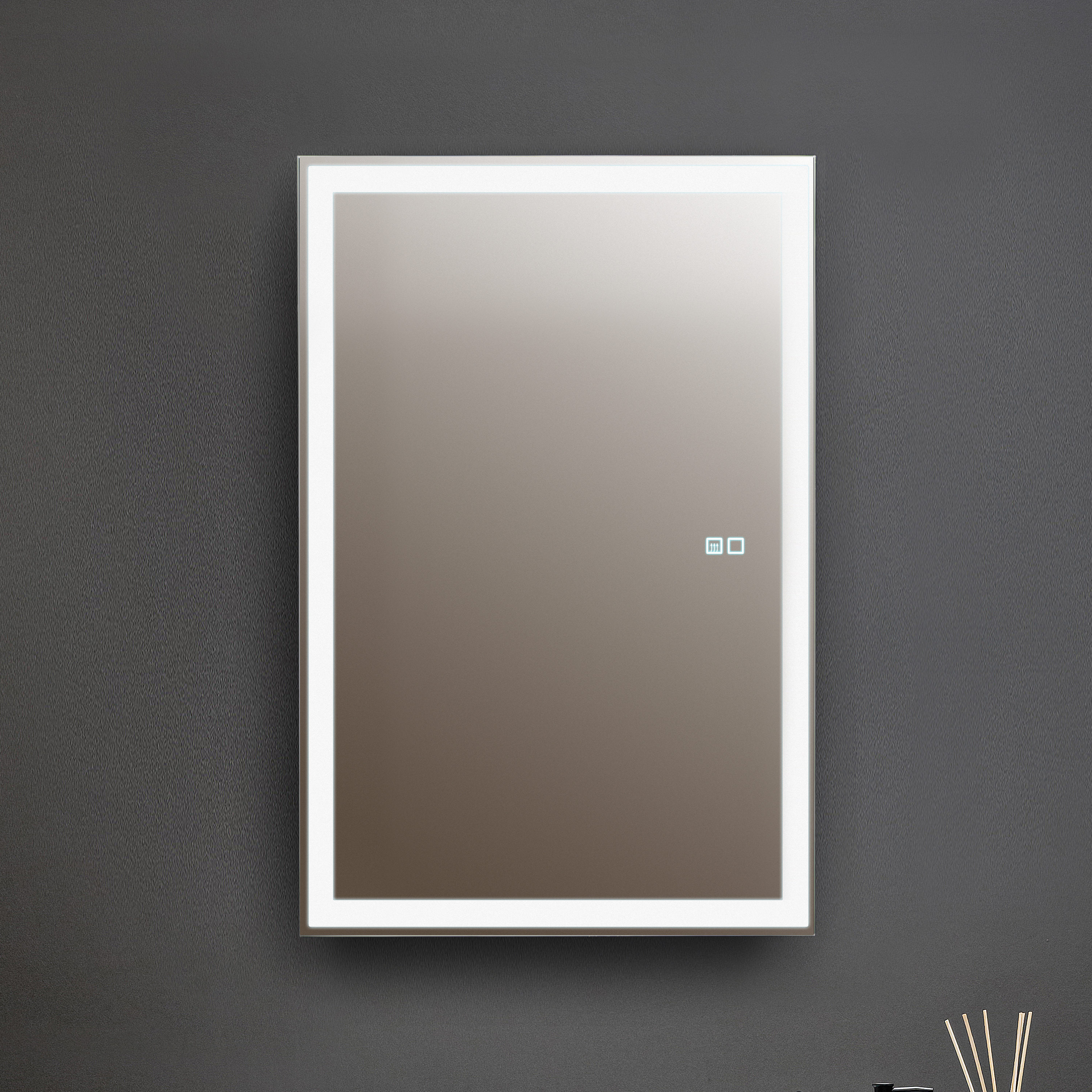 Зеркало-шкаф Silver Mirrors Киото Flip 50 с подсветкой, с антизапотевателем