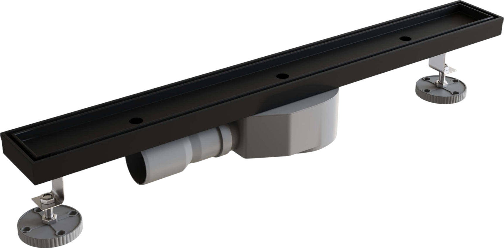 Душевой трап (лоток) RGW SDR-08B 80 см, решетка черная, с сифоном, под плитку