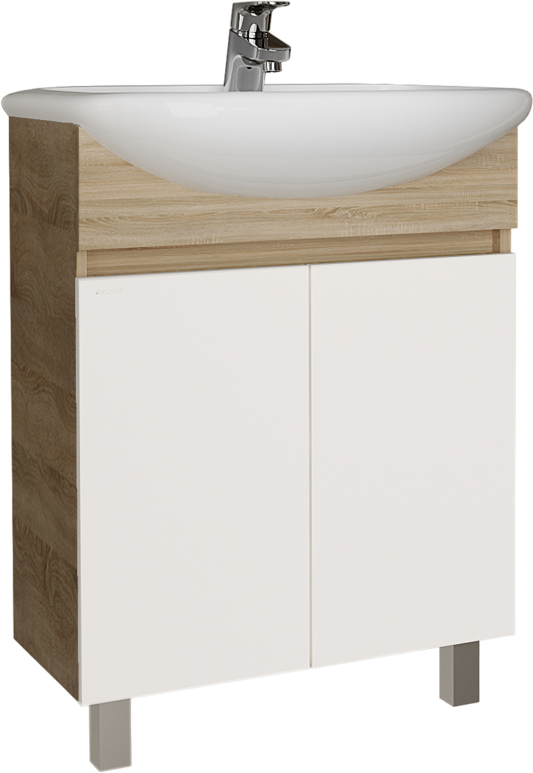 Тумба под раковину без столешницы Grossman Поло 60 дуб сонома светлый, белый