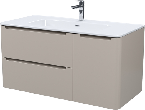 Тумба с раковиной IDDIS Edifice 100 подвесная, капучино, раковина 0101000i28