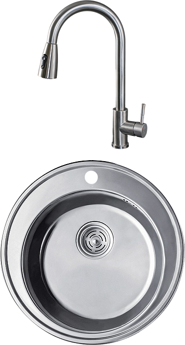 Комплект Мойка РМС MD6 MG6-51 + Смеситель SUS124-017F-2