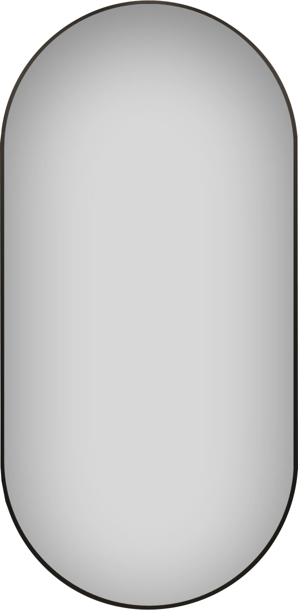 Зеркало Wellsee 7 Rays’ Spectrum 55х100 овальное, черное матовое