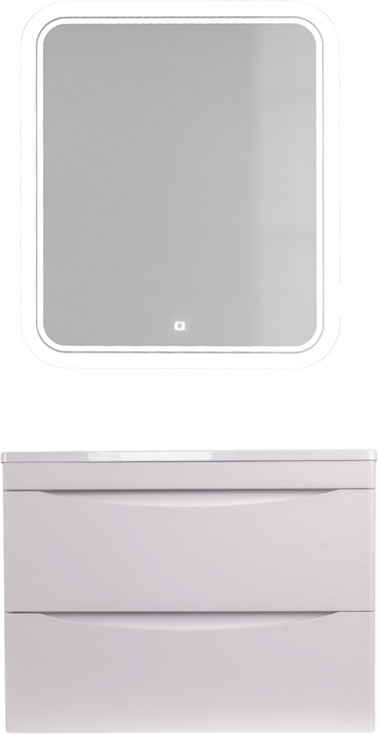 Мебель для ванной комнаты Style Line Бергамо Мини 70 Люкс Plus подвесная, антискрейтч белая, зеркало STWORKI Монтре
