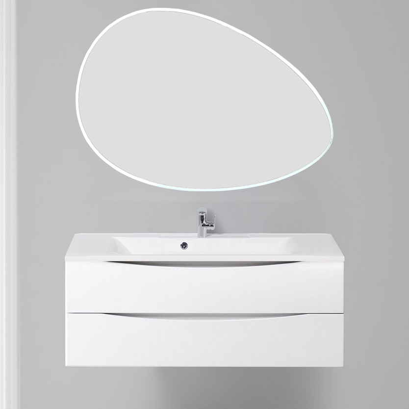 Мебель для ванной комнаты BelBagno Marino 120 bianco lucido, зеркало STWORKI Скаген