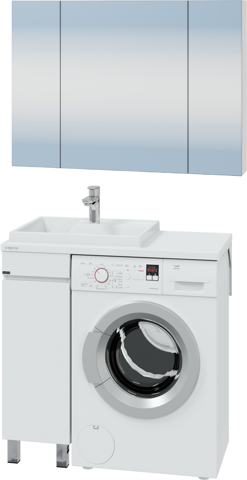 Мебель для ванной комнаты СаНта Марс 29 L напольная, 1 дверца, белая, зеркало DIWO Элиста