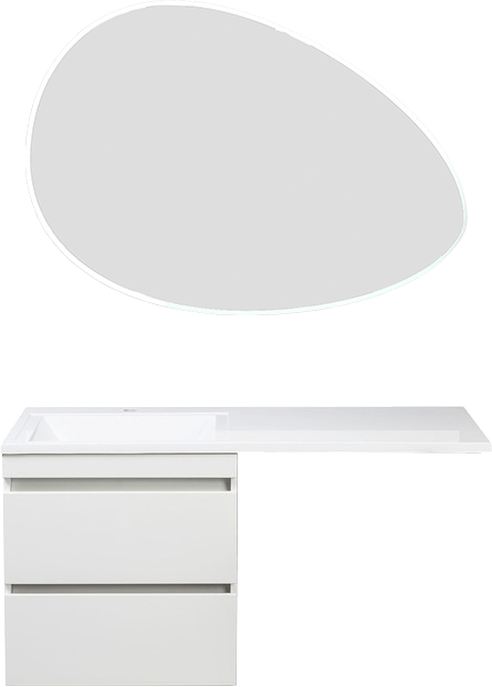Мебель для ванной комнаты Style Line Даллас 120 L Люкс Plus подвесная, белая, эмаль, зеркало STWORKI Скаген