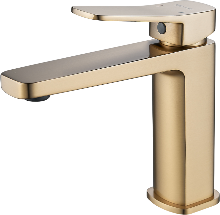 Смеситель для раковины Shevanik S9901G золотой сатин