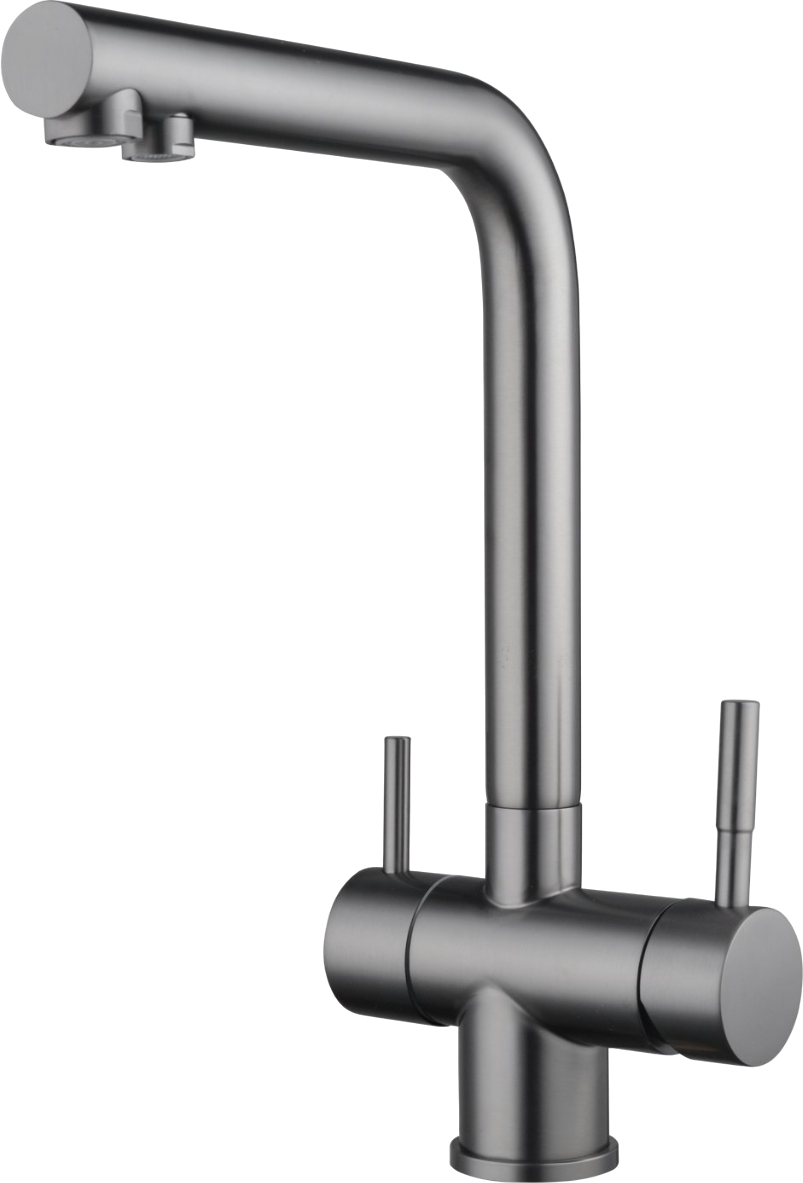 Смеситель для кухни Shevanik S468T оружейная сталь