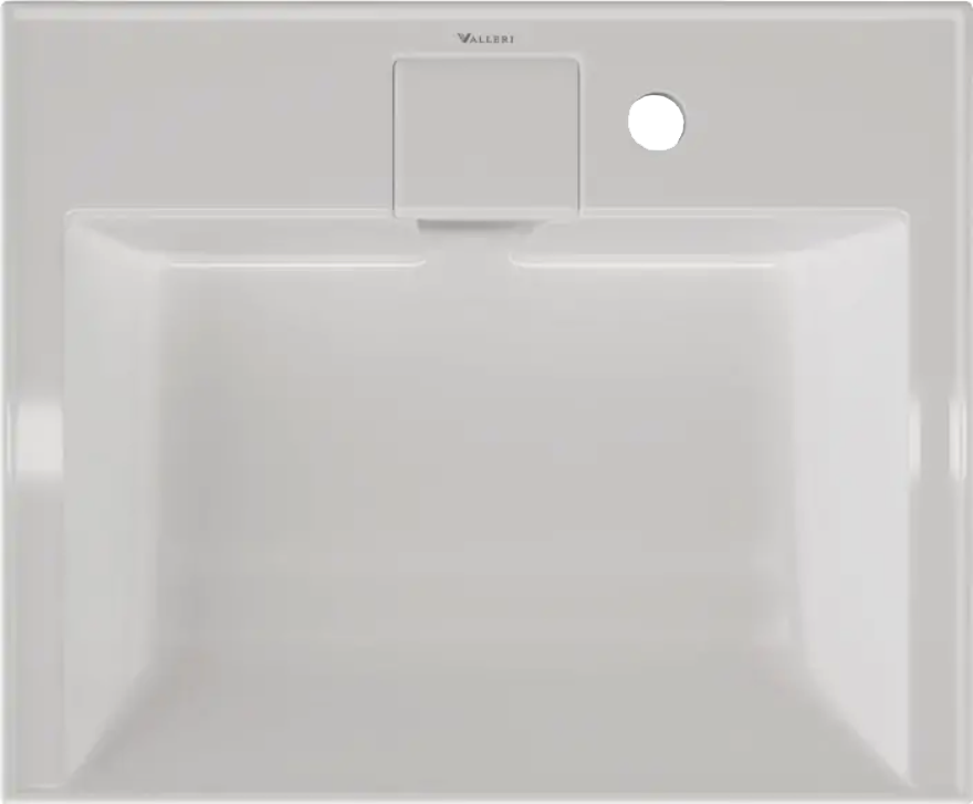 Раковина над стиральной машиной Kirovit Оливер 500 Valleri глянцевая белая, прямоугольная, фаянс