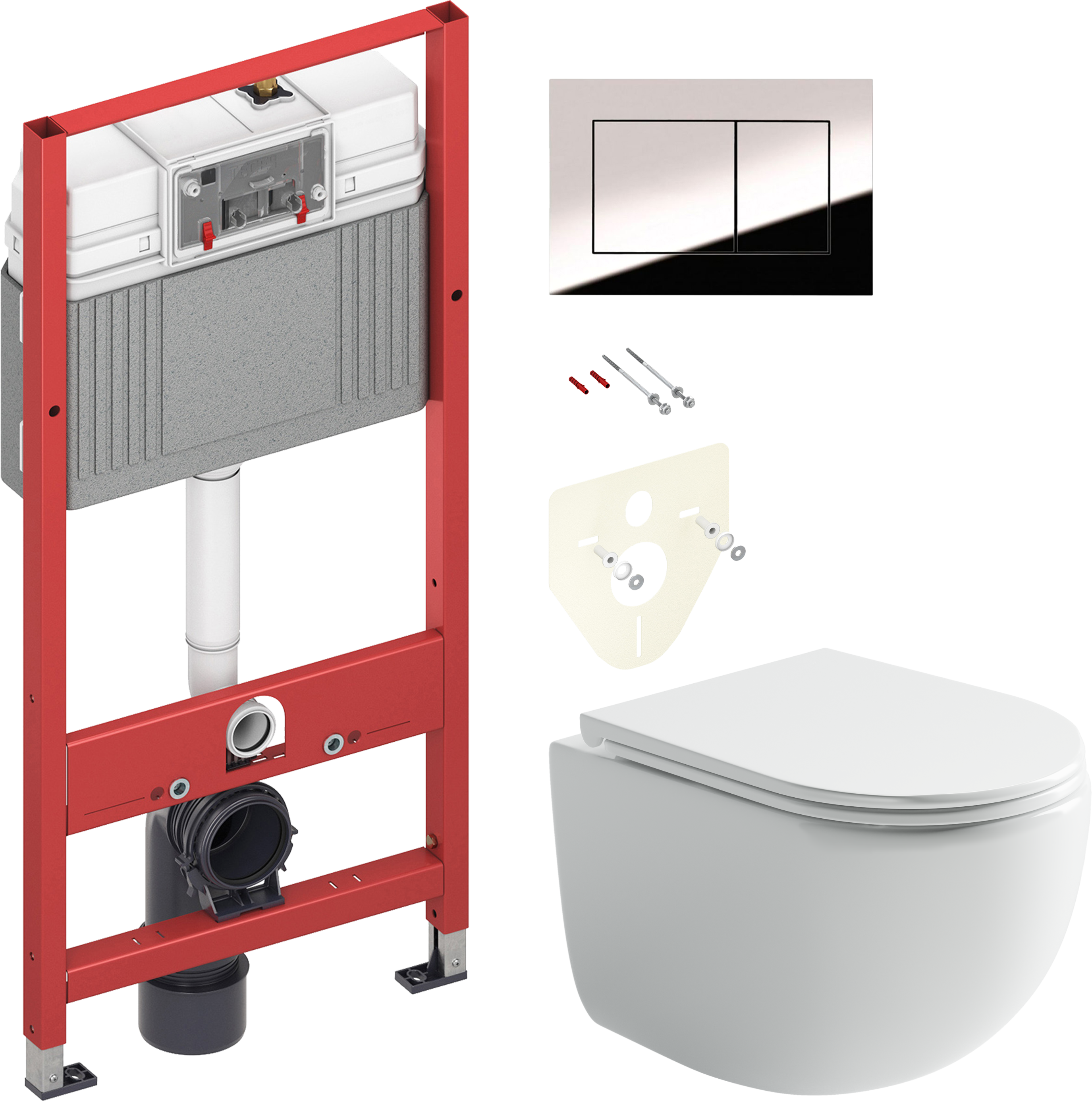 Комплект 2 в 1 Унитаз подвесной Ceramicanova UP CN4007 + Инсталляция с кнопкой TECE Now 9400412