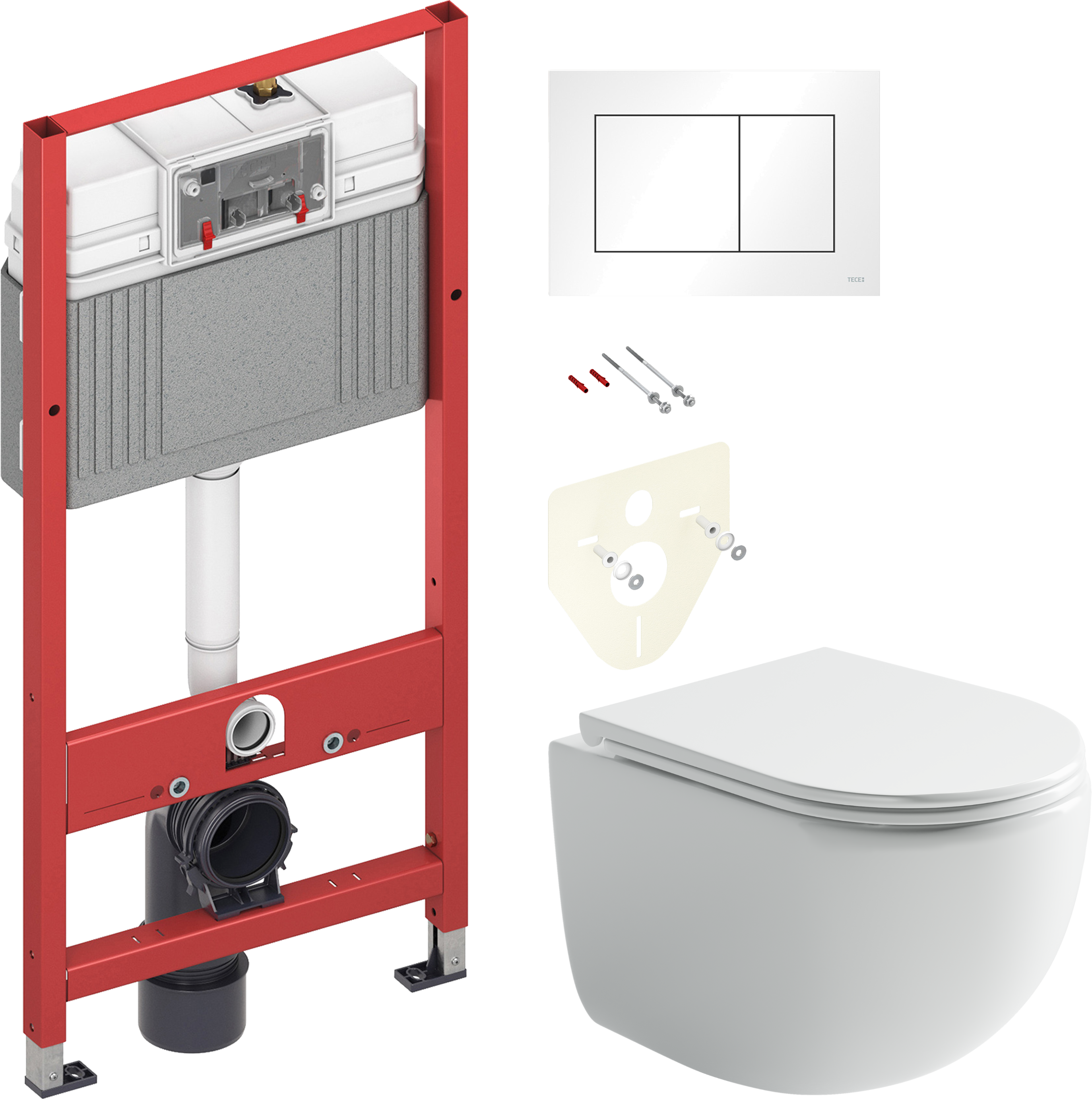 Комплект 2 в 1 Унитаз подвесной Ceramicanova UP CN4007 + Инсталляция с кнопкой TECE Base 9400413