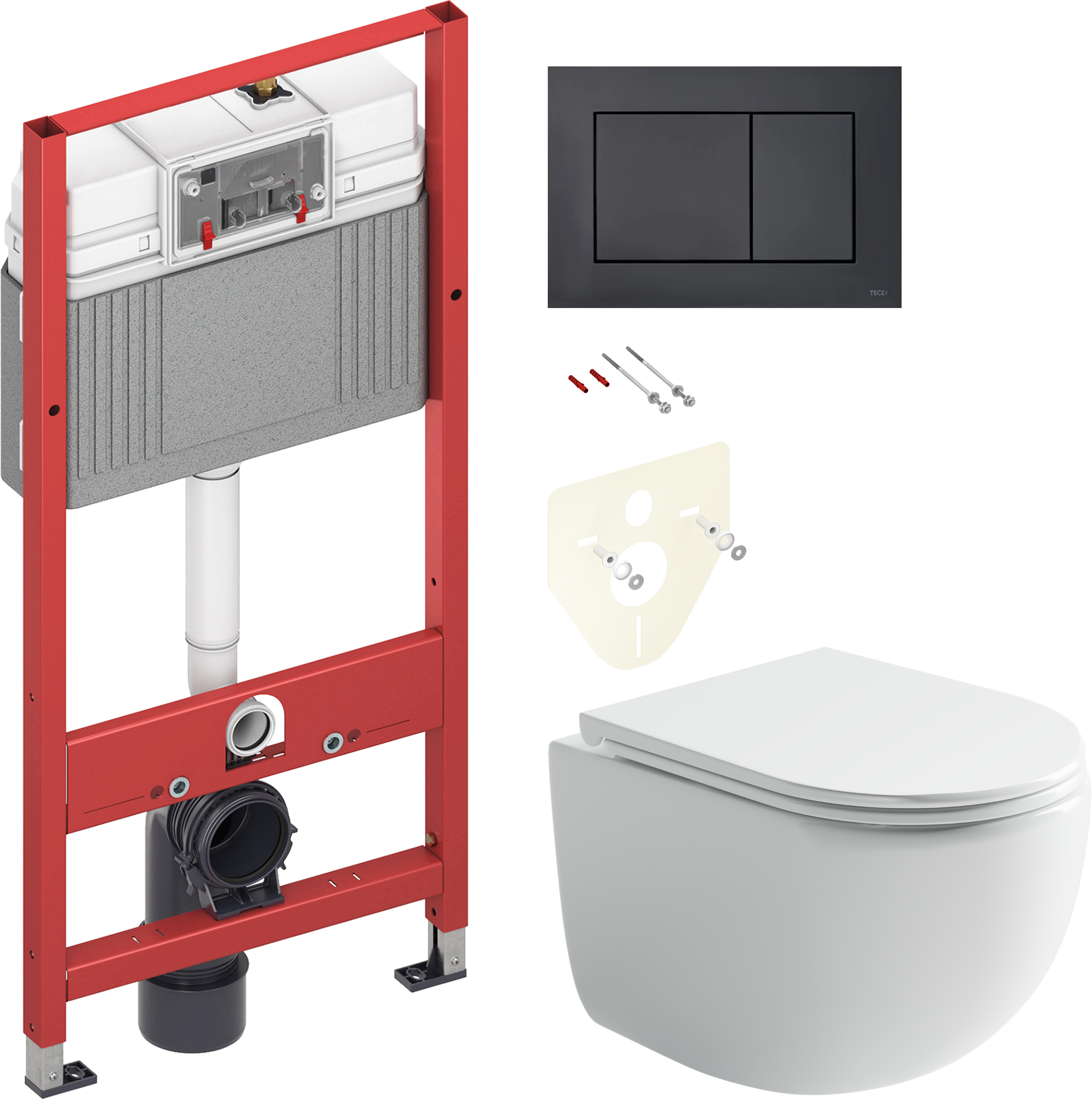 Комплект 2 в 1 Унитаз подвесной Ceramicanova UP CN4007 + Инсталляция с кнопкой TECE Now 9400414