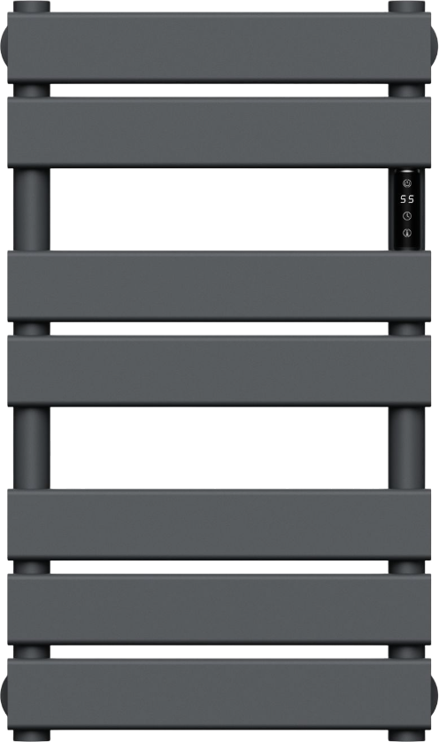 Полотенцесушитель электрический Bauedge Spectrum AF0006 70x40 см, подключение справа, темно-серый металлик, лесенка, из стали