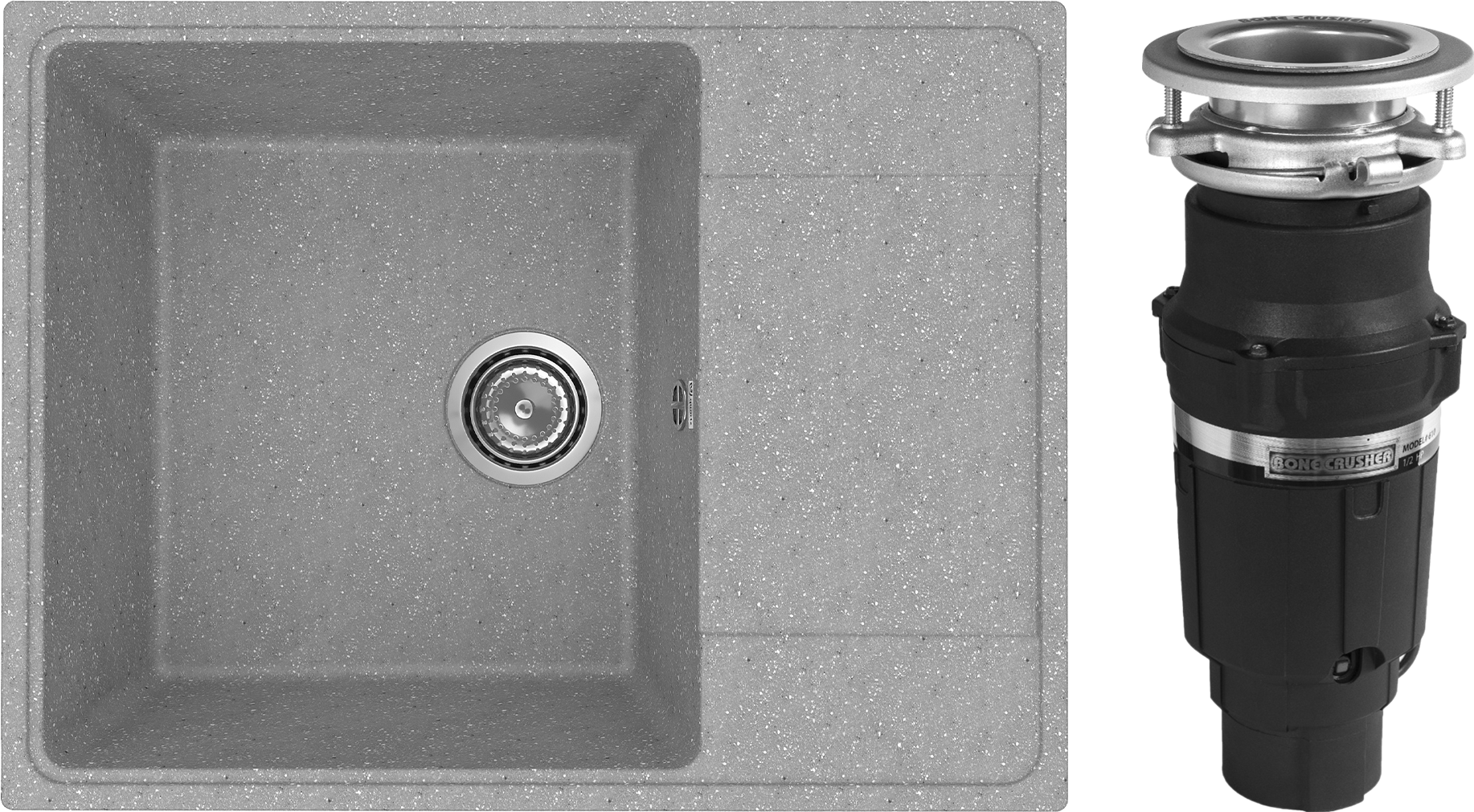 Комплект Мойка Practik PR-M 650-003, светло-серая + Измельчитель Bone Crusher BC 610-AS