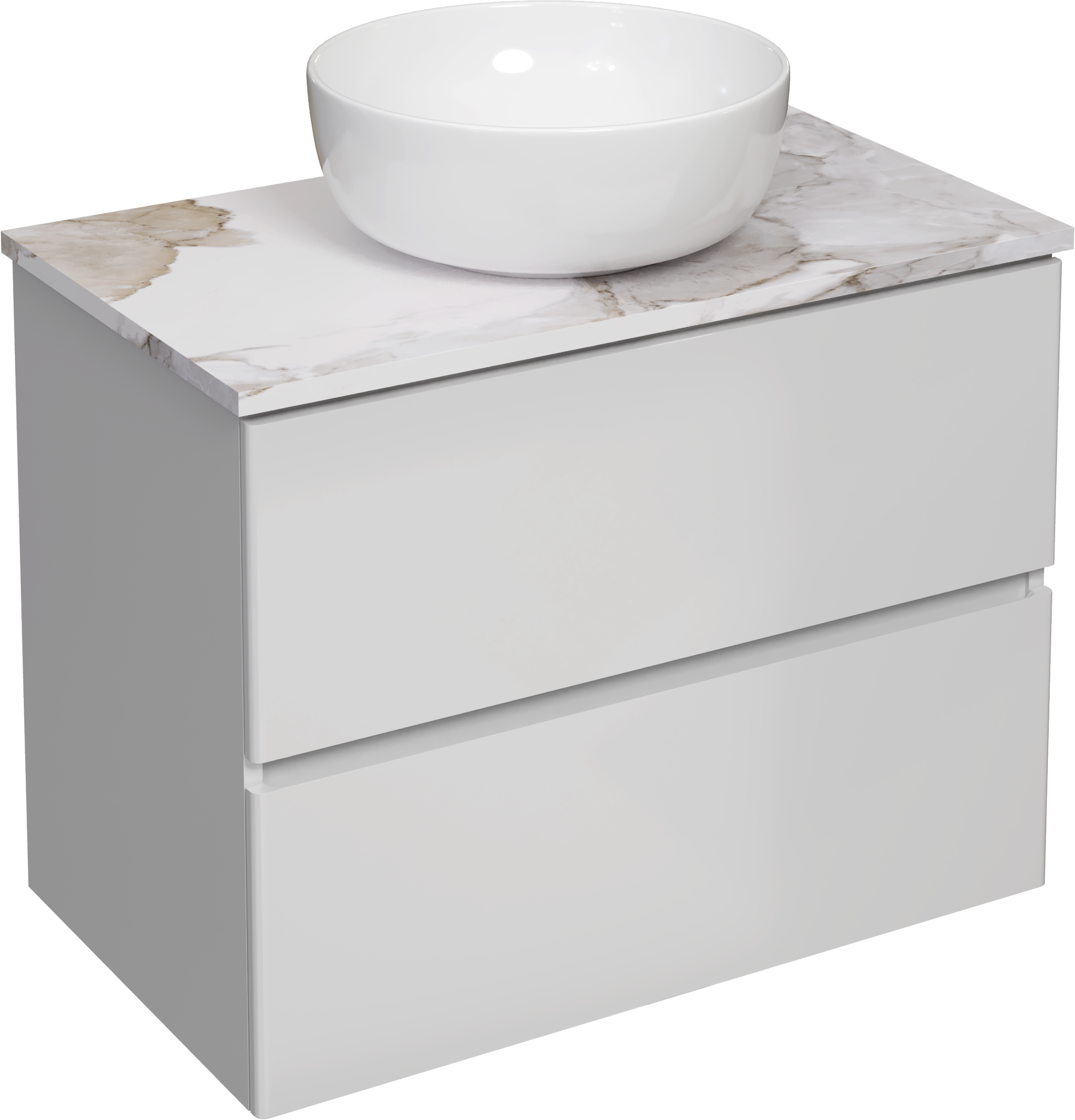 Тумба под раковину со столешницей STWORKI Колдинг 80 белая, сатиновая белая