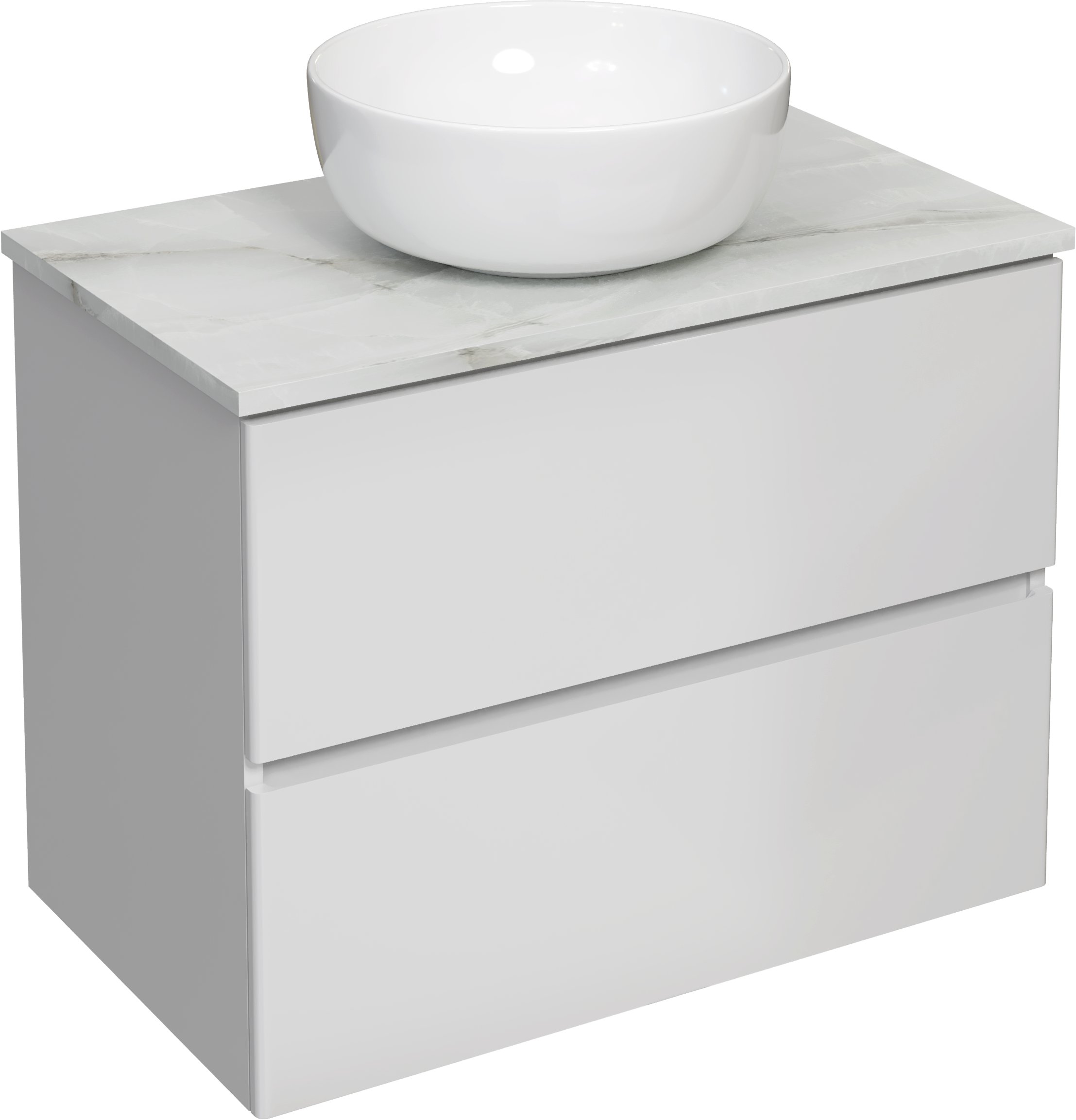 Тумба под раковину со столешницей STWORKI Колдинг 80 белая, сатиновая светло-серая