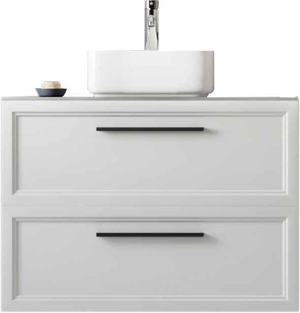Тумба под раковину со столешницей STWORKI Эстерсунд 90 матовая белая, монте тиберио