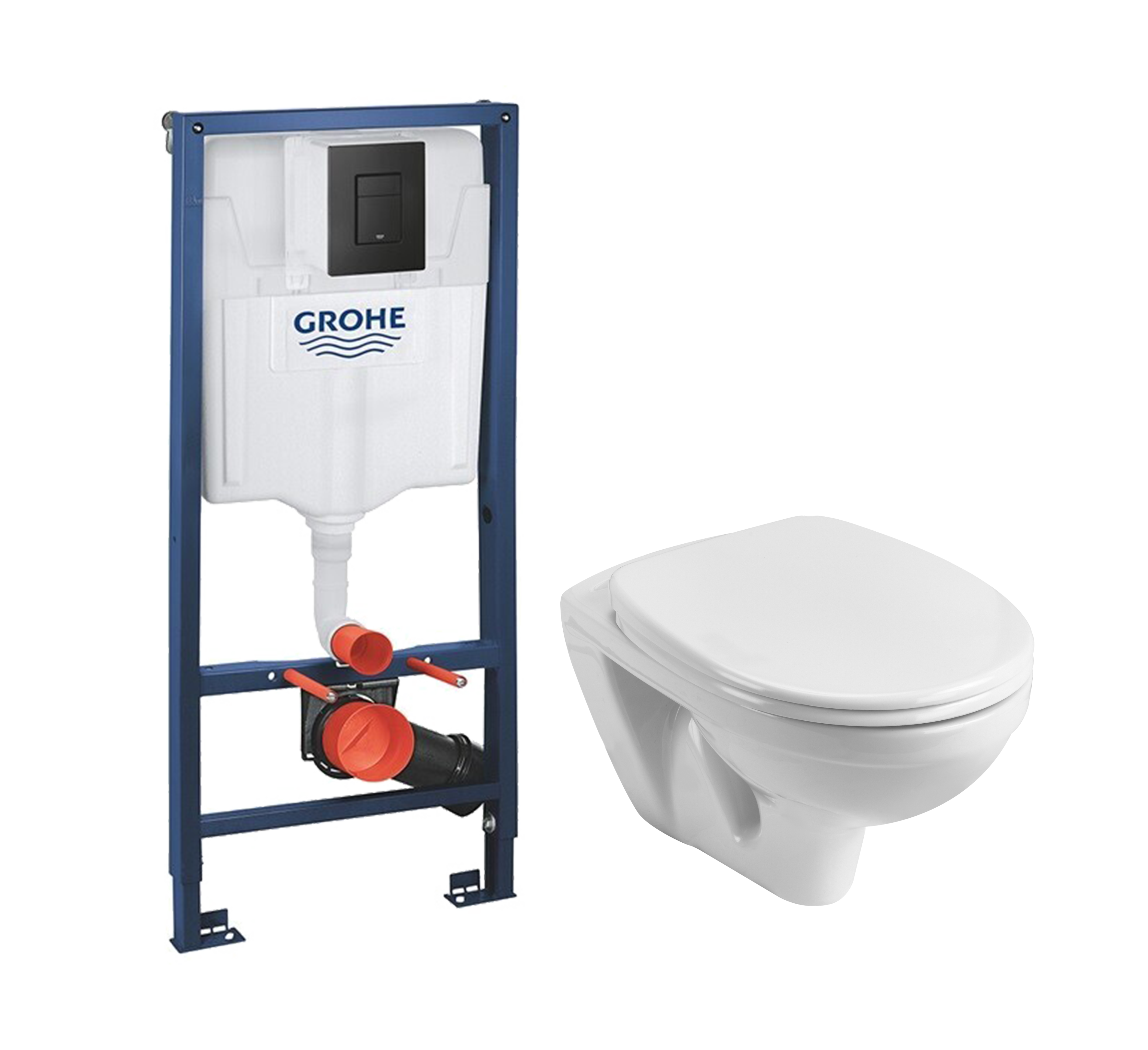 Комплект 2 в 1 Унитаз подвесной Santek Бореаль 1WH301977 + Инсталляция с кнопкой Grohe Solido 38811KF0 цвет черный