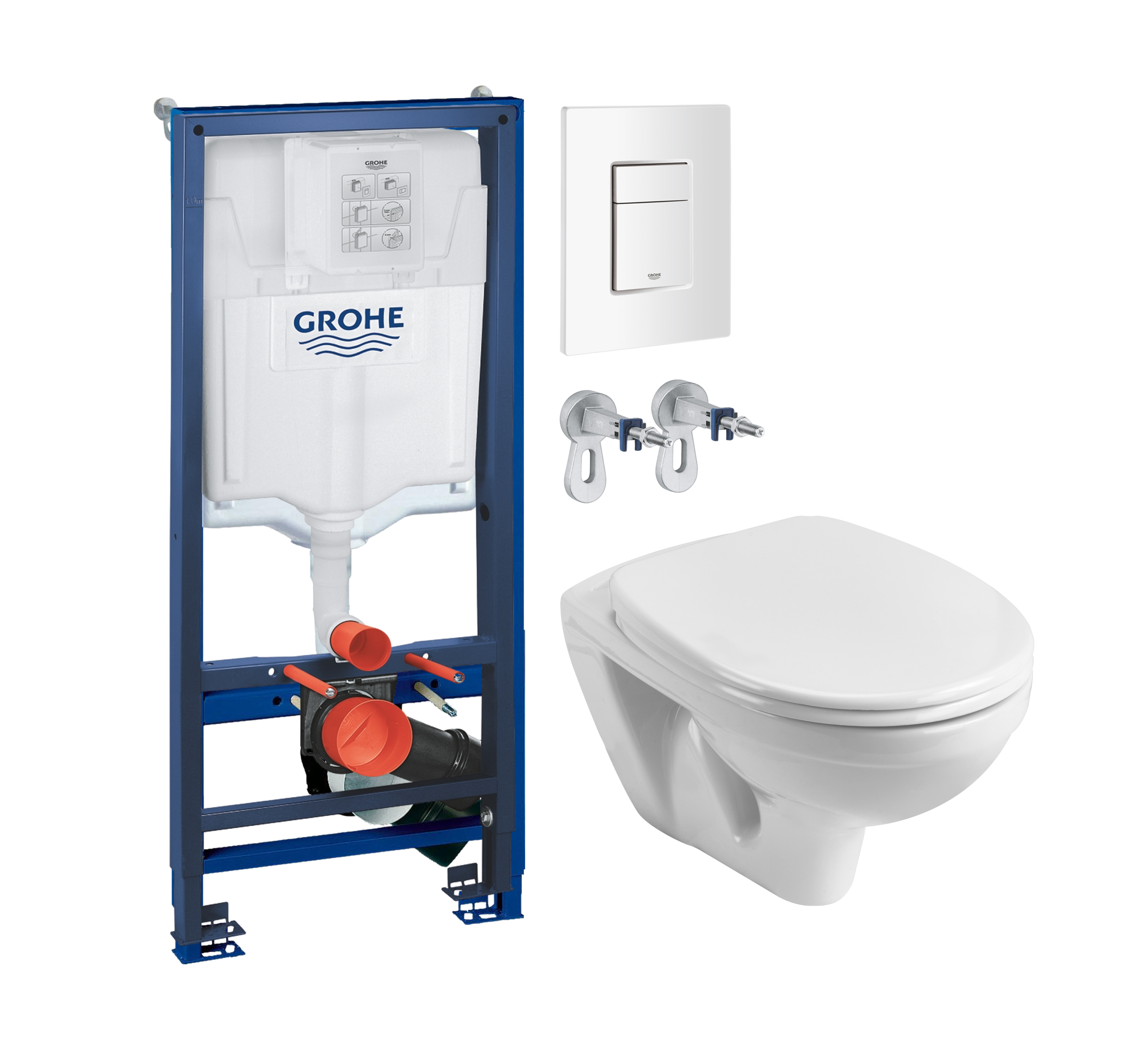 Комплект 2 в 1 Унитаз подвесной Santek Бореаль 1WH301977 + Инсталляция с кнопкой Grohe Rapid SL 38772SH0 цвет белый