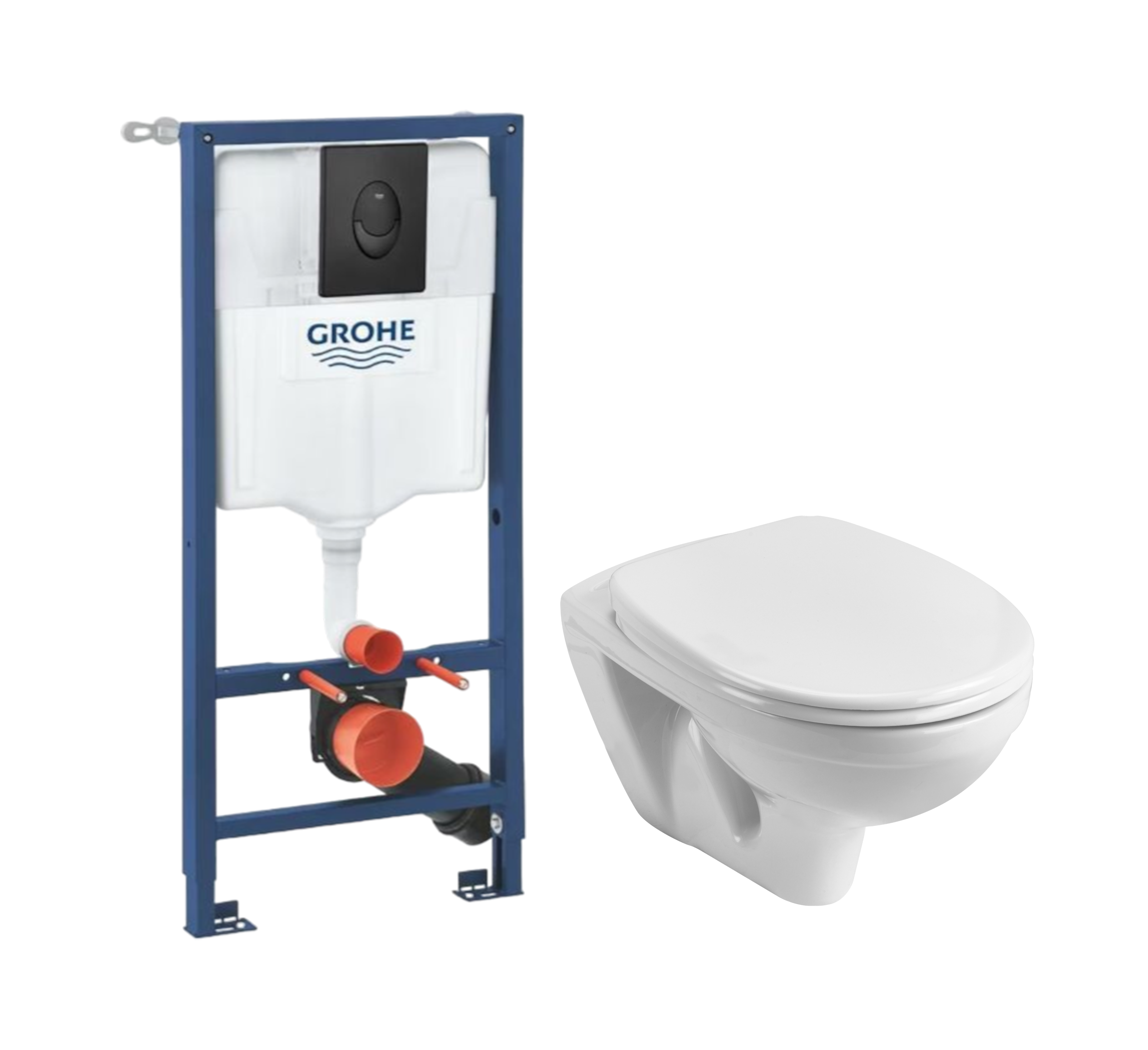 Комплект 2 в 1 Унитаз подвесной Santek Бореаль 1WH301977 + Инсталляция с кнопкой Grohe Rapid SL 1000044 цвет черный