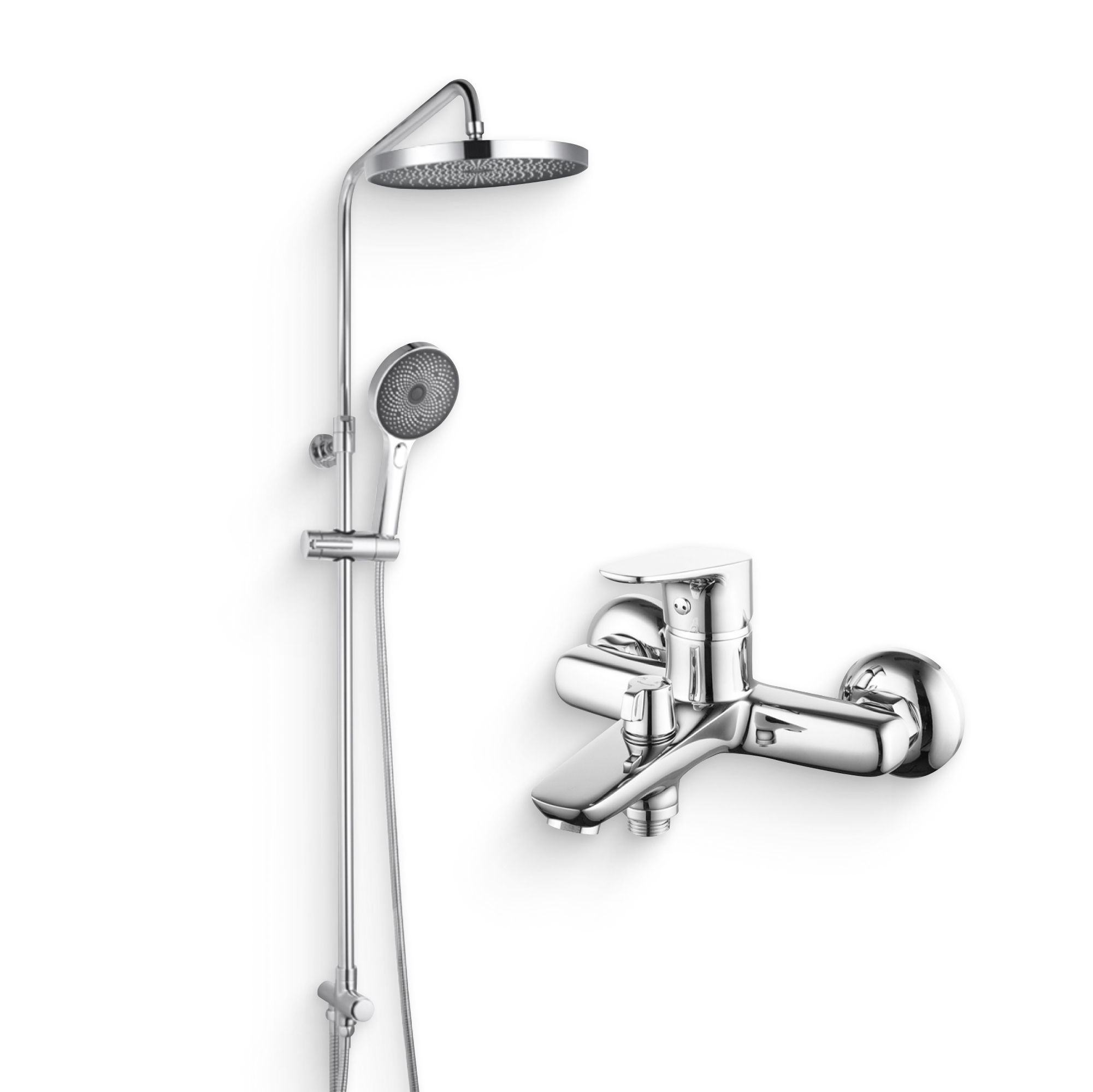 Душевой комплект Смеситель IDDIS Зодиак (Zodiac) ZODSB02I02WA + Стойка СпаХоум (SpaHome) SPA3F0Ci76