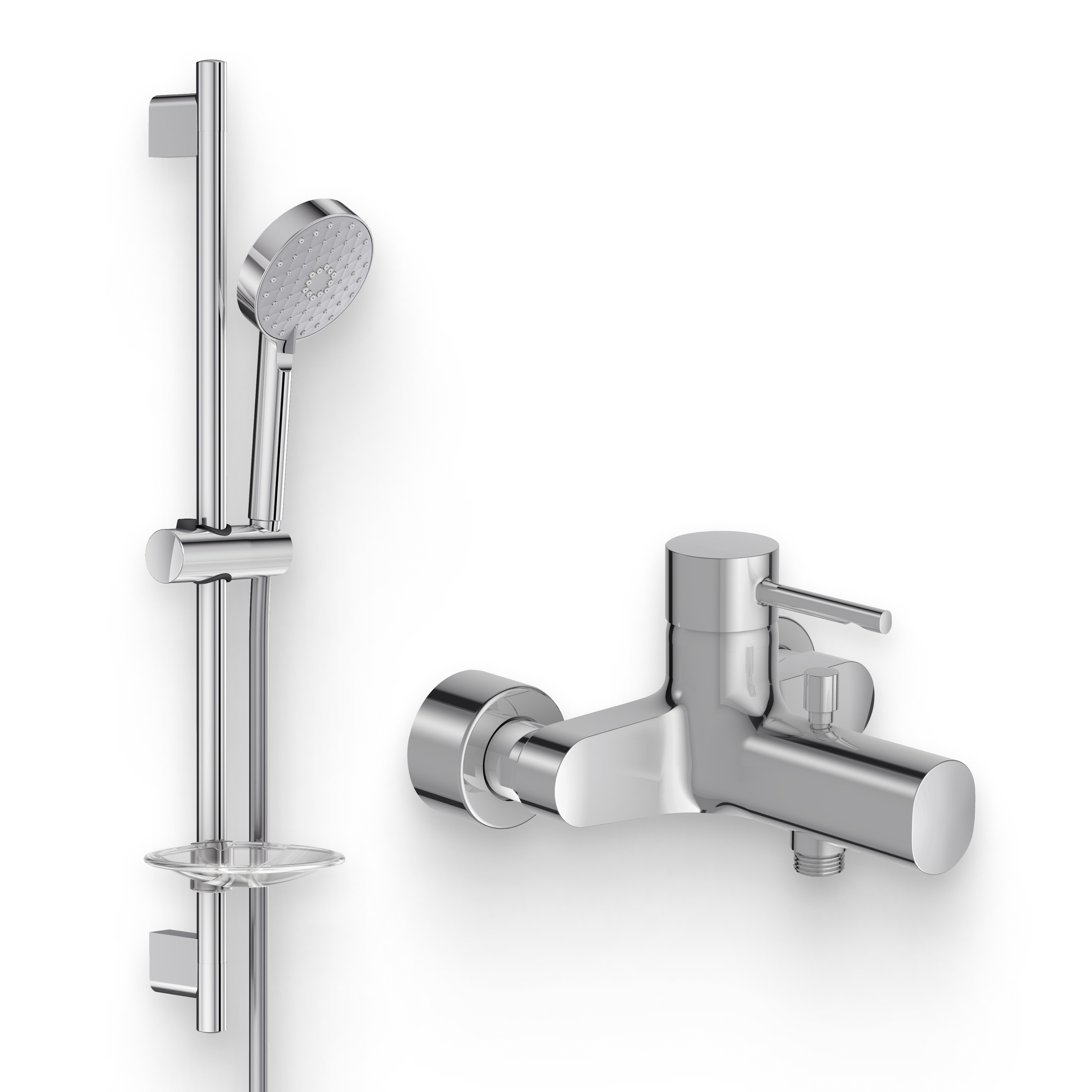 Душевой комплект Смеситель Jacob Delafon Cuff E45532-CP + Гарнитур Awaken E99898RU-CP