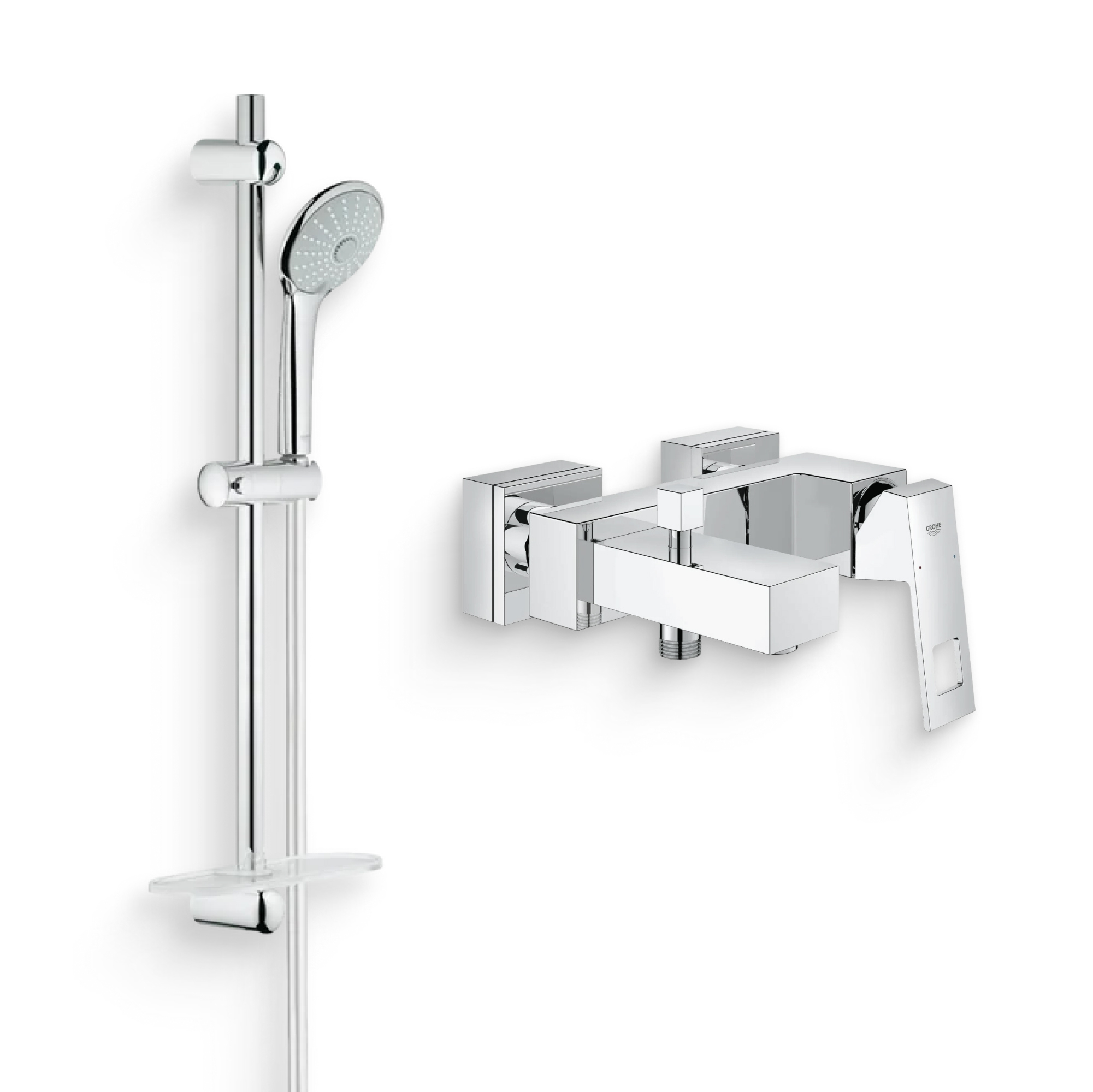 Душевой комплект Смеситель Grohe Eurocube 23140000 + Гарнитур Euphoria 27266001