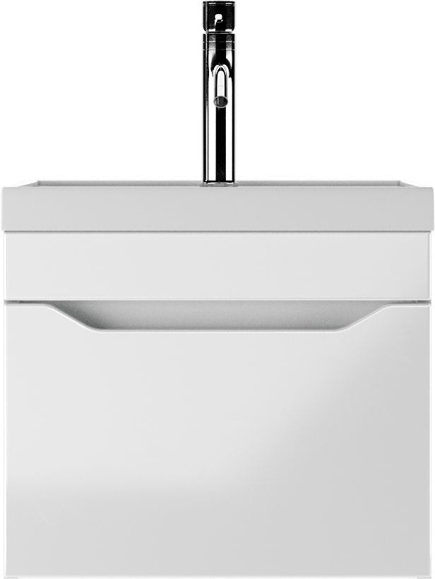 Тумба с раковиной Айсберг Ева 50 подвесная, 1 ящик, белая