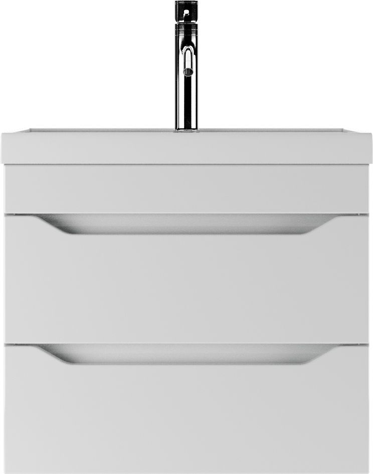 Тумба с раковиной Айсберг Ева 60 подвесная, 2 ящика, белая