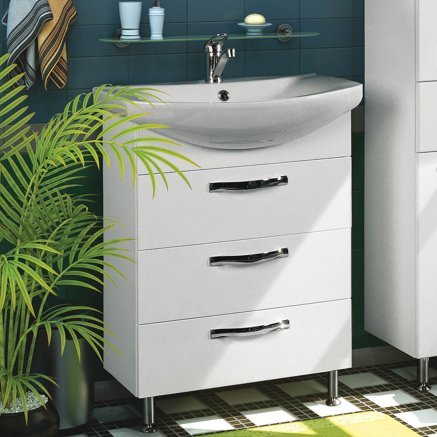 Тумба под раковину без столешницы AQUATON Ария Н 65 белая