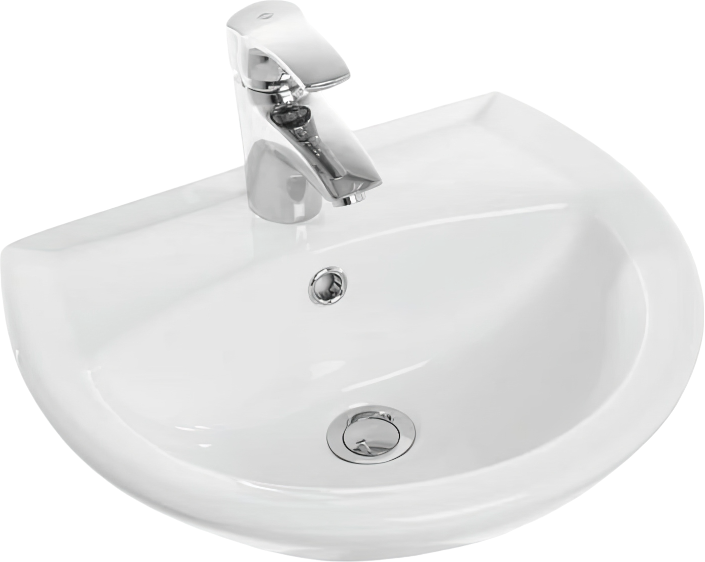 Раковина подвесная Sanita Аттика WB.PD/Attica/55-C/WHT.G/S1 55 глянцевая белая