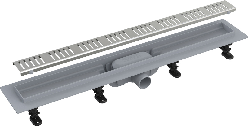 Душевой трап (лоток) AlcaPlast APZ10-Simple 650 65 см, решетка матовый хром, с сифоном