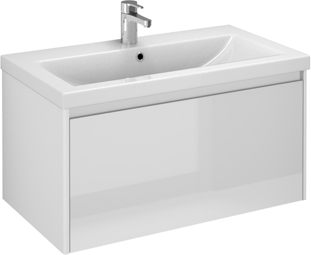 Тумба с раковиной Velvex Klaufs 80.1Y белая, подвесная
