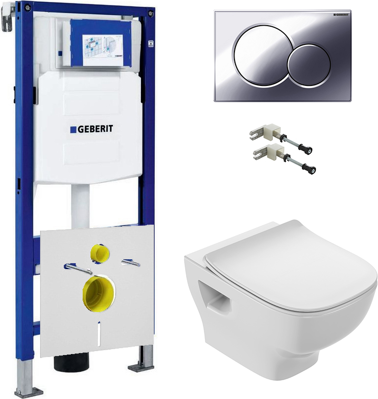 Комплект 6 в 1 Унитаз подвесной Jacob Delafon Struktura EDF102-00 + Сиденье E70025-00 с микролифтом + Крепления Geberit Duofix 111.815.00.1 к стене + Звукоизоляция 156.050.00.1 + Кнопка Sigma 01 115.770.21.5 цвет глянцевый хром + Инсталляция UP 320 111.30