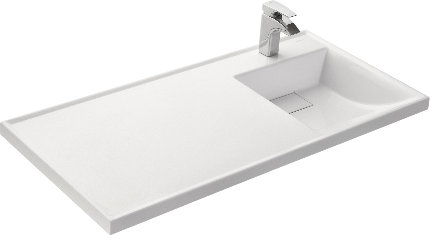 Мебельная раковина AQUATON Лондри 105 R накладная, белая, прямоугольная, искусственный мрамор