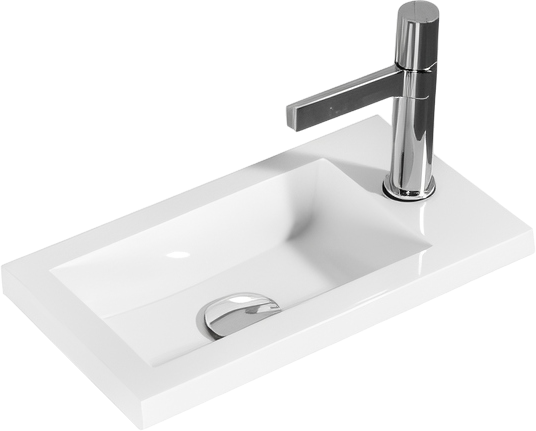 Мебельная раковина BelBagno BB-400-PM-LVB 40 накладная, белая, прямоугольная, искусственный мрамор