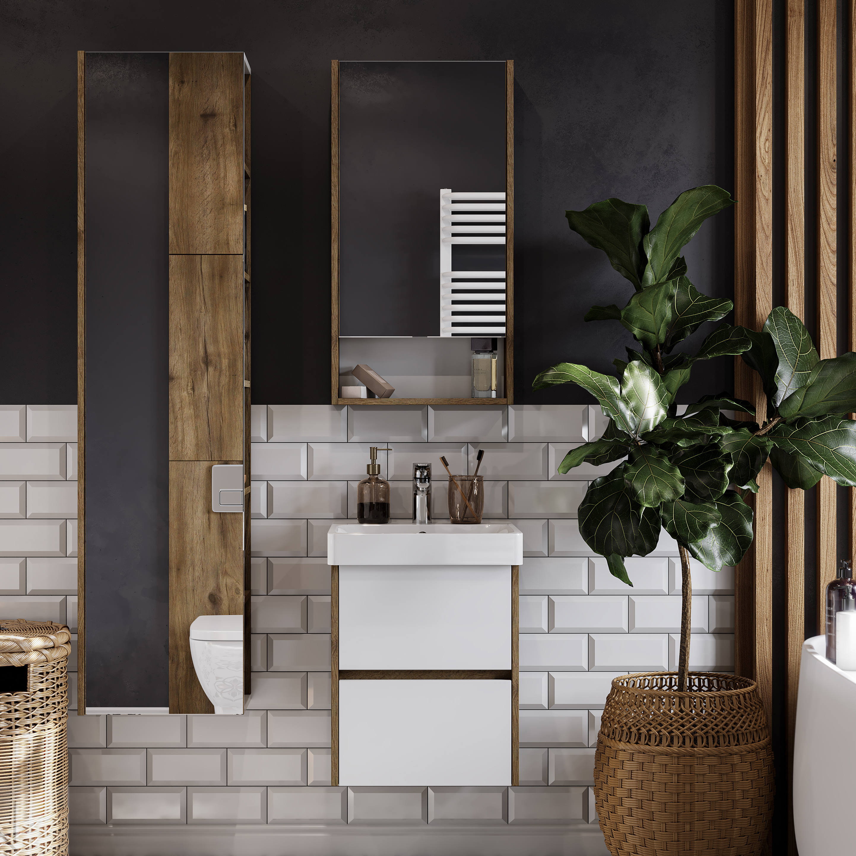 Мебель для ванной комнаты AQUATON Сканди 45 дуб рустикальный