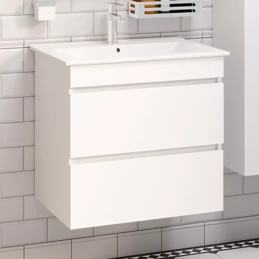 Тумба под раковину без столешницы Runo Манхэттен 65, подвесная, белая