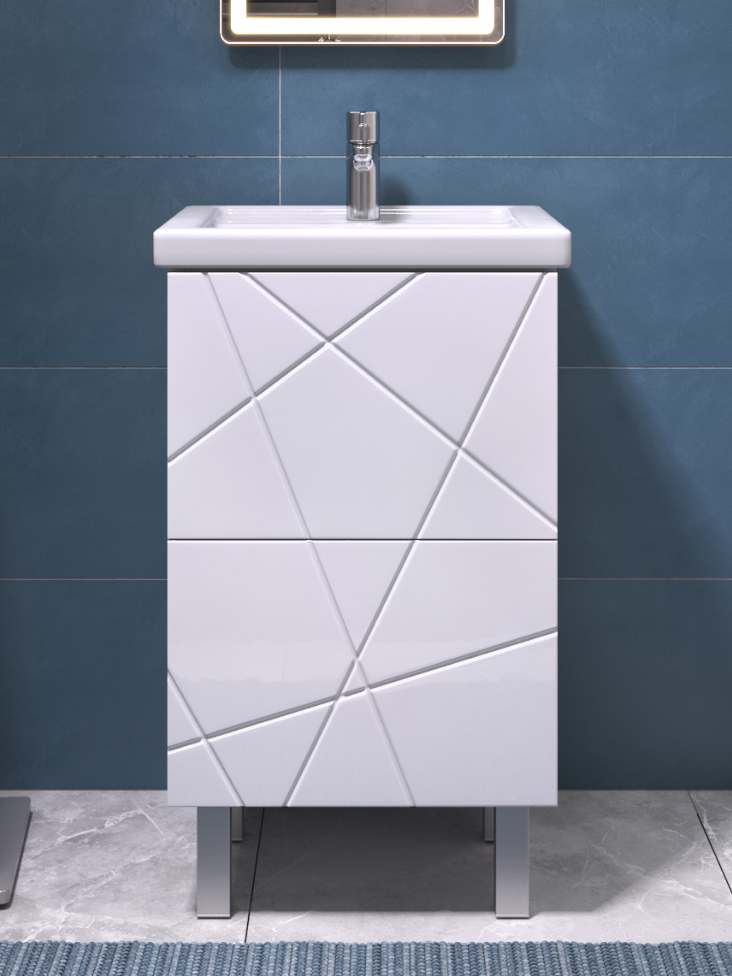 Тумба с раковиной Vigo Geometry 50 белая