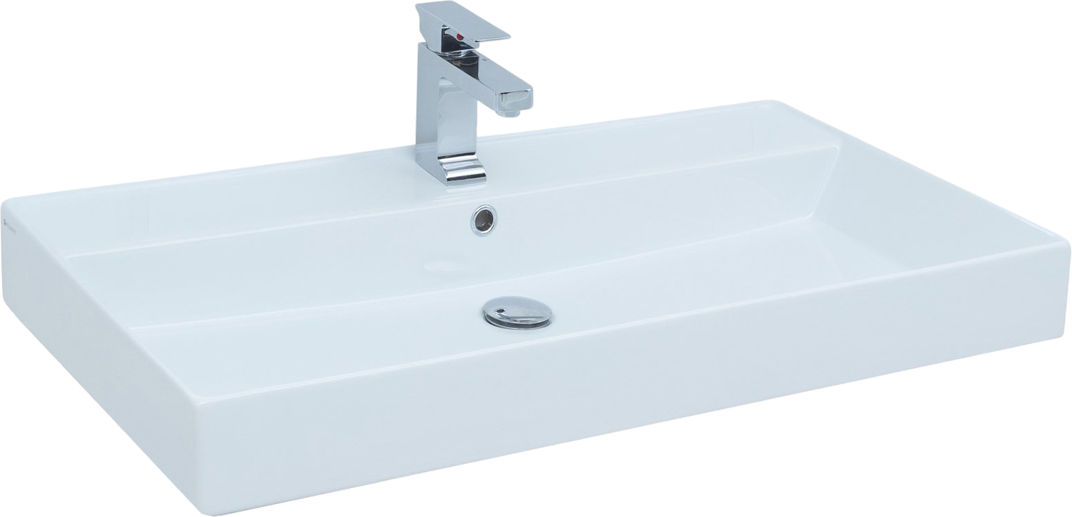 Мебельная раковина Aquanet Латина 61 накладная, белая, прямоугольная, фаянс