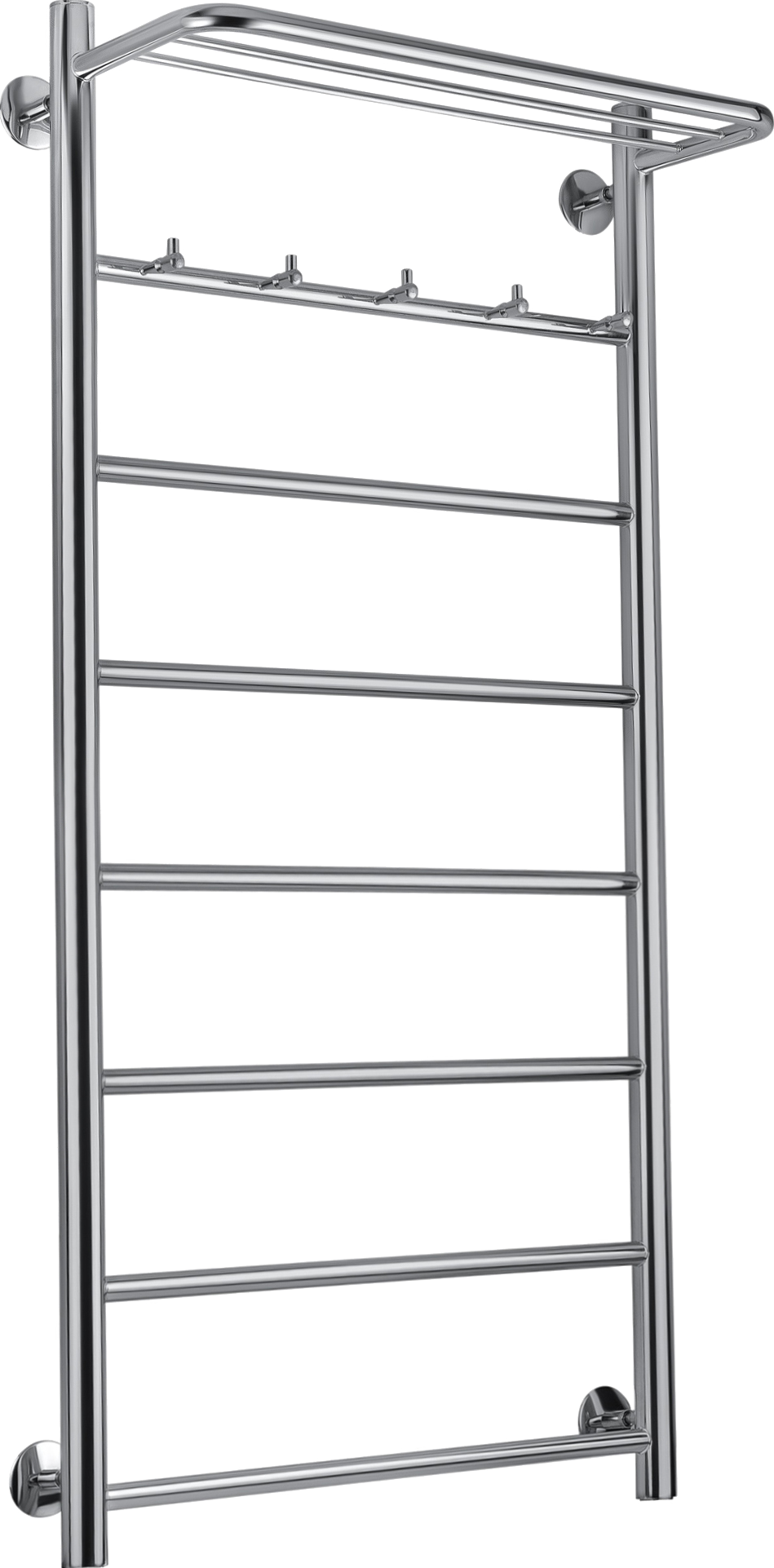 Полотенцесушитель водяной Secado Триада 1 КСП 100x55 см, глянцевый хром, лесенка, с полкой