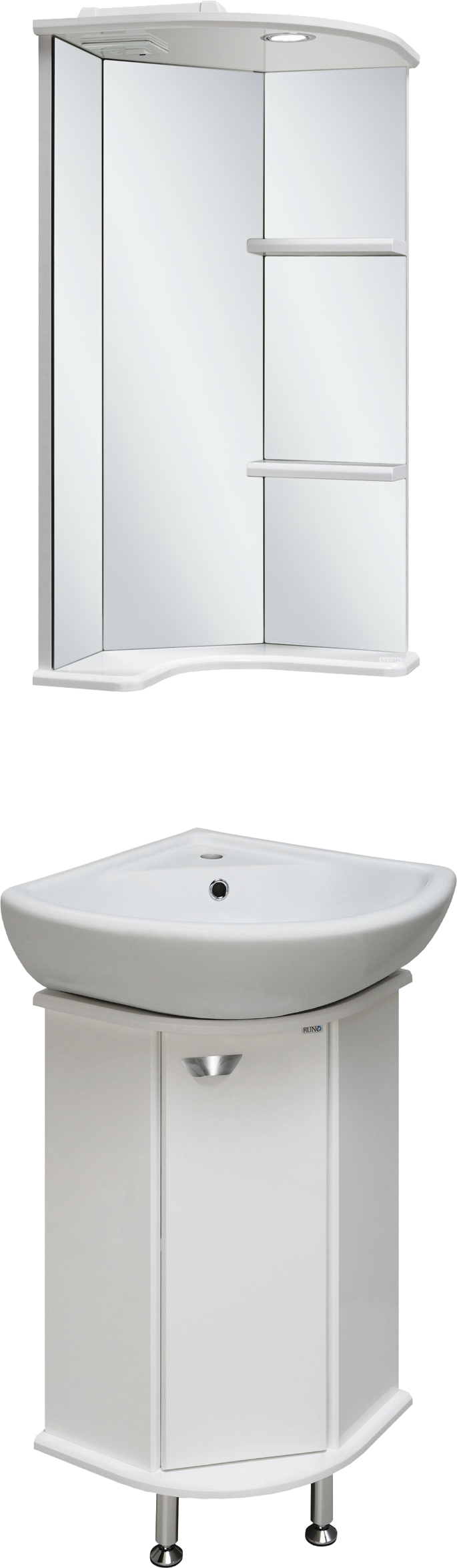 Мебель для ванной комнаты Runo Браво 40 угловая