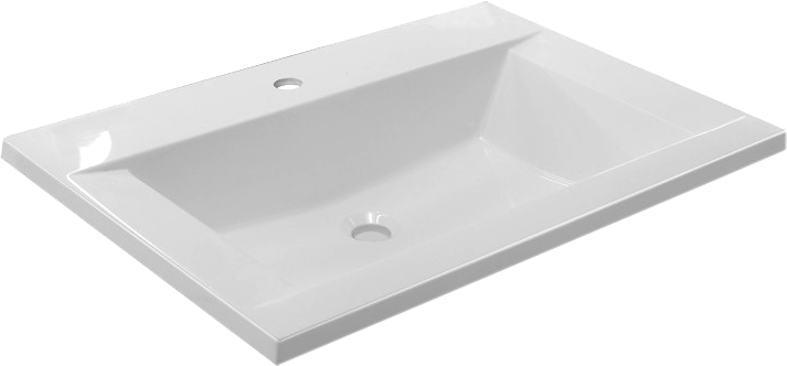 Мебельная раковина Эстет Рава 71 накладная, белая, прямоугольная, искусственный камень