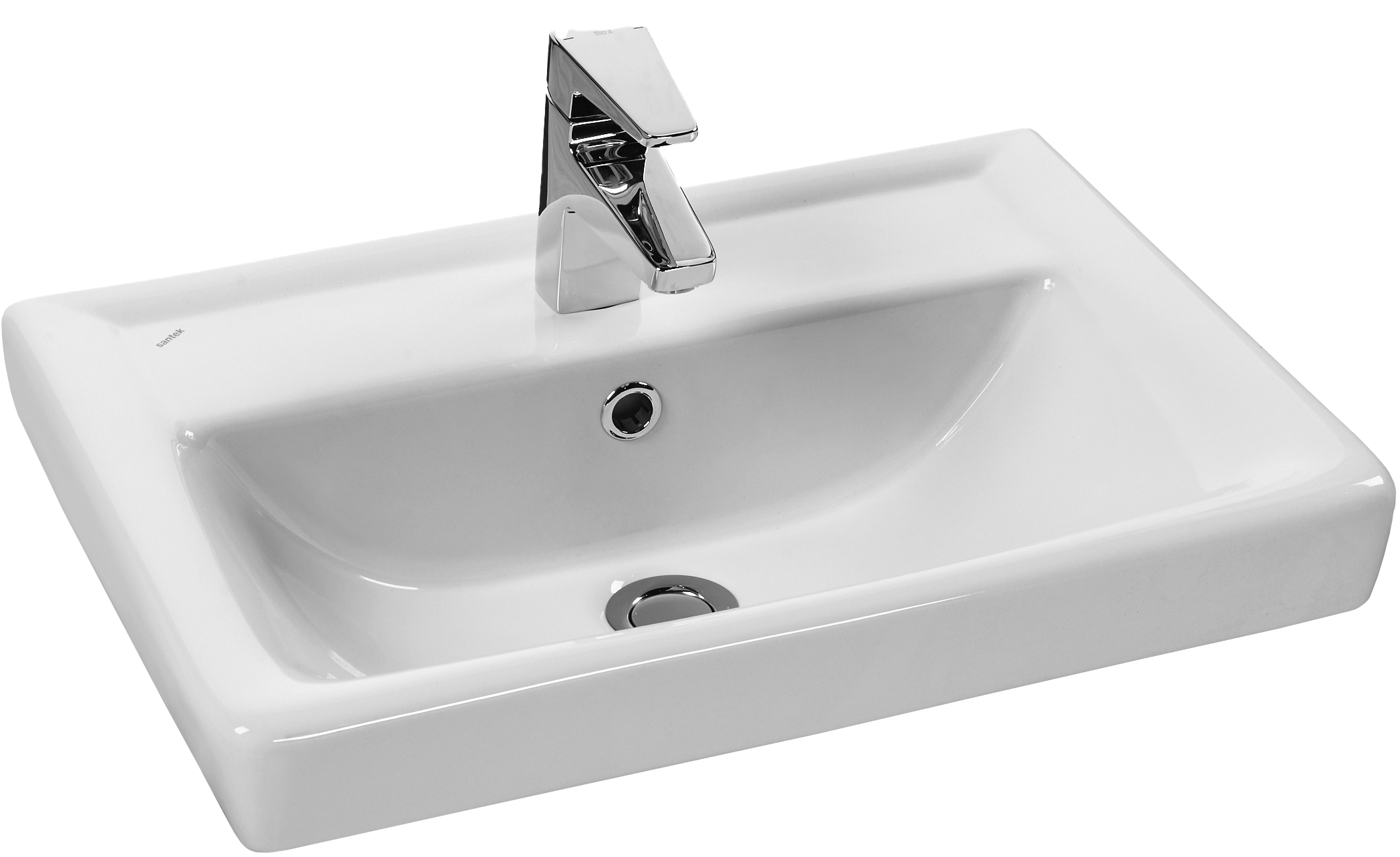 Мебельная раковина AQUATON Тигода мини 55 накладная, белая, прямоугольная, фарфор