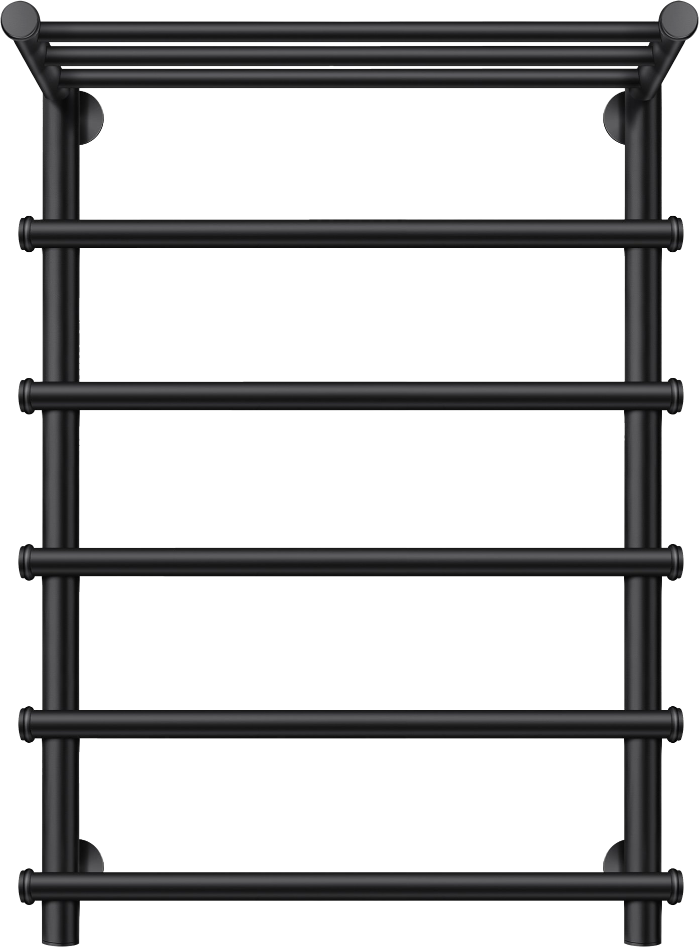 Полотенцесушитель электрический Secado Турин 1 СП 80x55 см, подключение справа, матовый черный, лесенка, с полкой