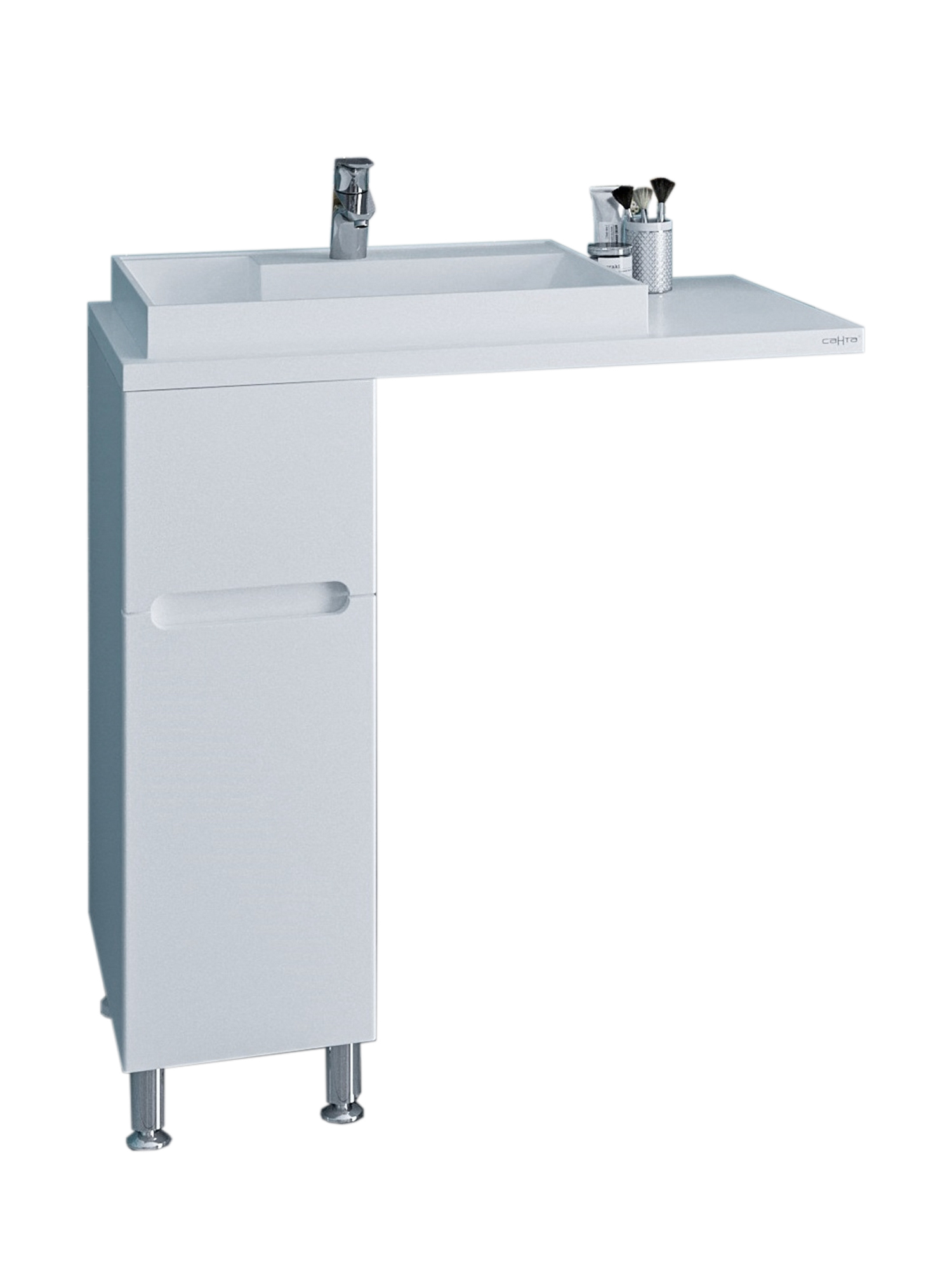 Тумба с раковиной СаНта Лондон 90 L напольная, 2 ящика, для стиральной машины